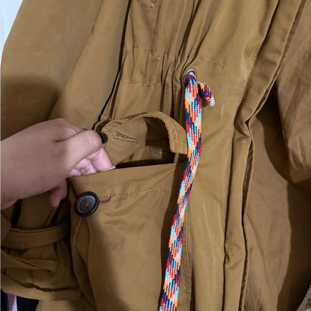 Zara Mustard Hooded Trench Coat - Picture 5 of 9